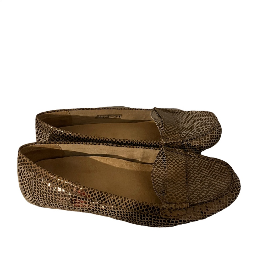 Vionic Brown Snake-Embossed Leather Loafers - Picture 4 of 11